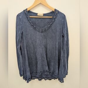 Altar'd State Midnight Blue Long Sleeve Top